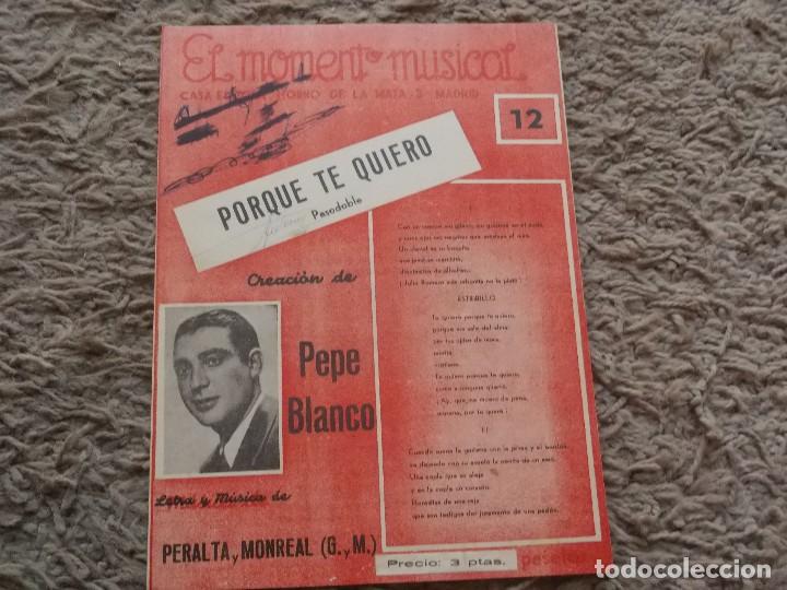 Cat&aacute;logos de M&uacute;sica: PARTITURA DE PEPE BLANCO-PORQUE TE QUIERO