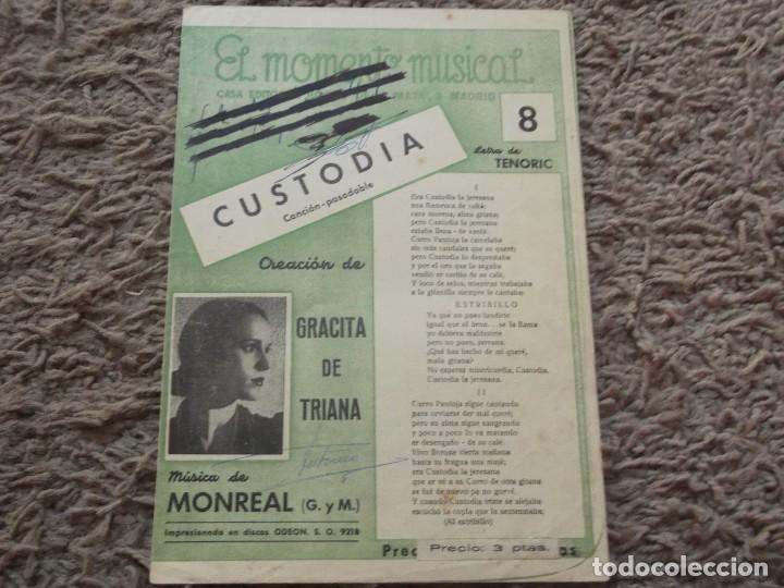 Cat&aacute;logos de M&uacute;sica: PARTITURA DE GRACITA DE TRIANA-CUSTODIA