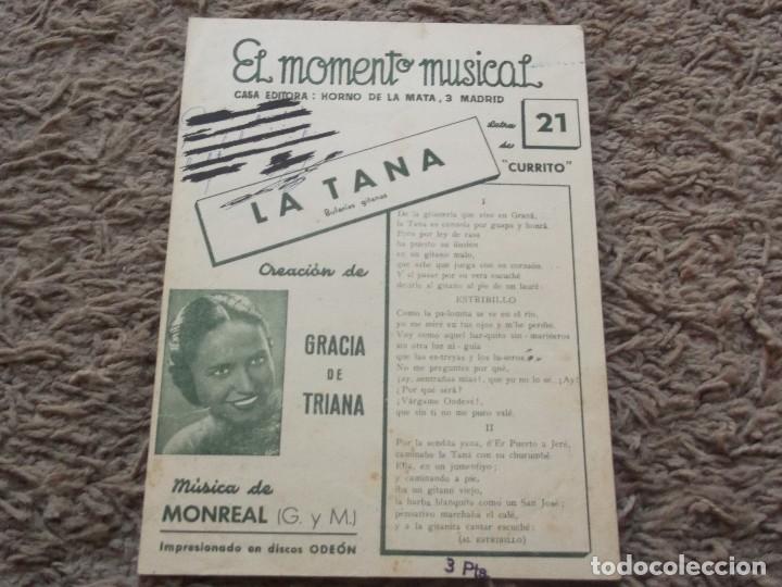 Cat&aacute;logos de M&uacute;sica: PARTITURA DE GRACIA DE TRIANA-LA TANA