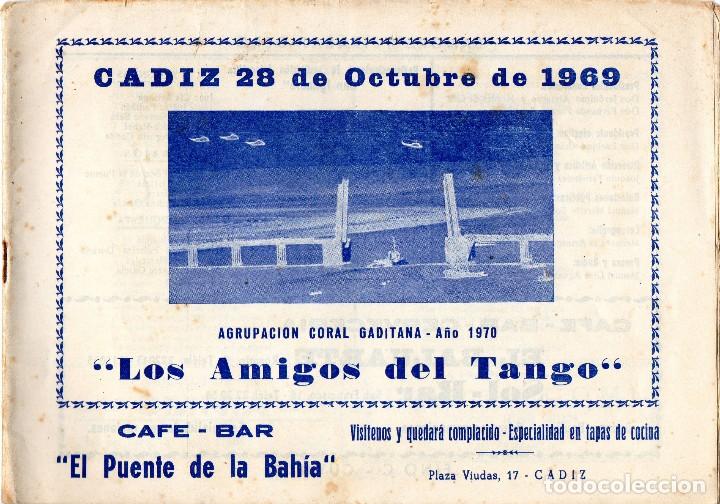 Catalogues de Musique: CARNAVAL CADIZ 1970. LIBRETO AGRUPACION CORAL LOS AMIGOS DEL TANGO