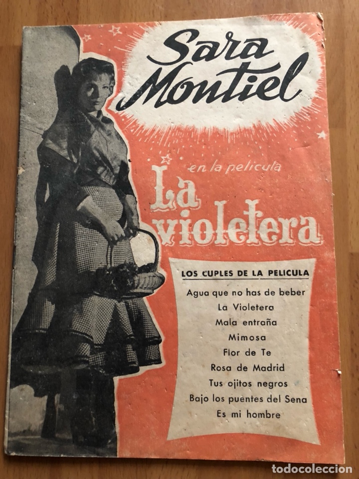 Cat&aacute;logos de M&uacute;sica: Cancionero sara sarita Montiel la violetera.editorial alas