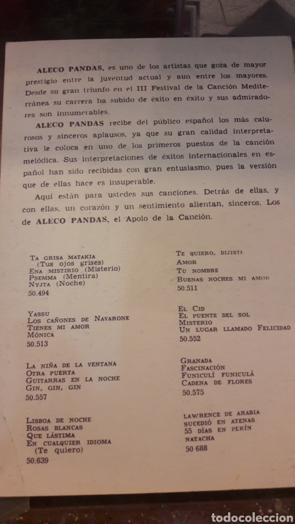 Cat&aacute;logos de m&uacute;sica: ALECO PANDAS BELTER - Foto 2
