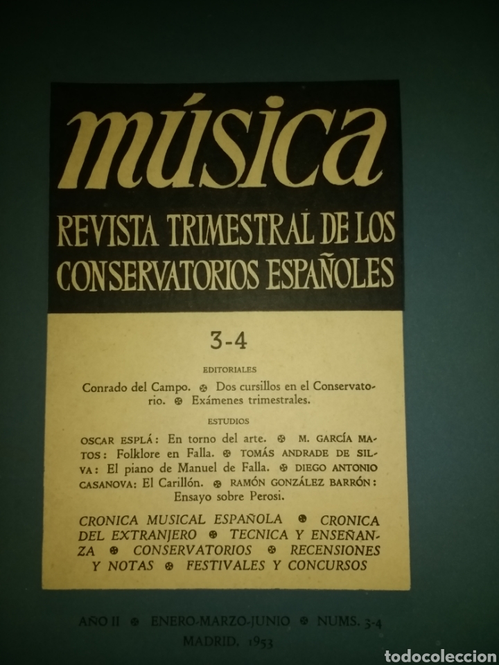 Catalogues de Musique: M&Uacute;SICA. REVISTA TRIMESTRAL DE LOS CONSERVATORIOS ESPA&Ntilde;OLES. A&Ntilde;O II ENERO - MARZO - JUNIO. N&Uacute;MERO 3-