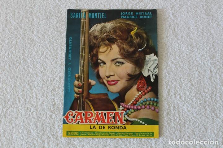 Catalogues de Musique: SARA MONTIEL EN CARMEN LA DE RONDA. CANCIONERO Y ARGUMENTO - EDITORIAL CANTABRICA 1959