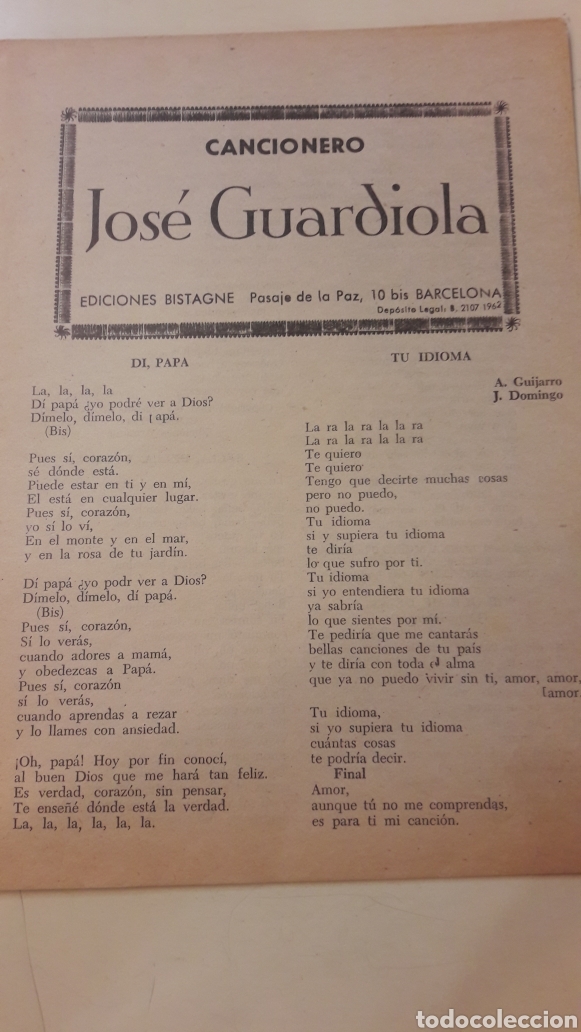 Cat&aacute;logos de m&uacute;sica: Cancionero Jose Guardiola - Foto 2