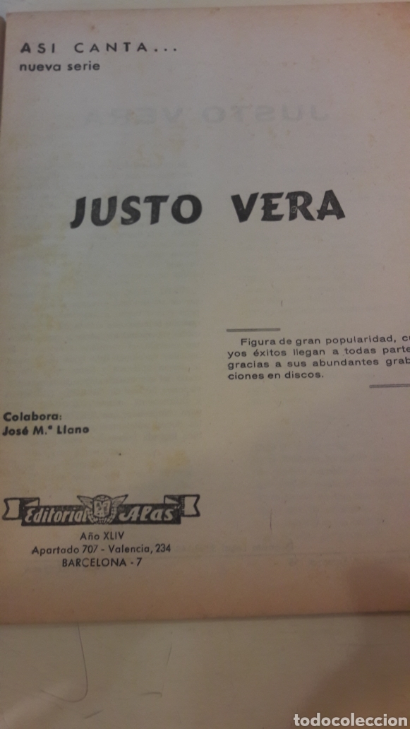 Cat&aacute;logos de m&uacute;sica: Cancionero Justo vera - Foto 2
