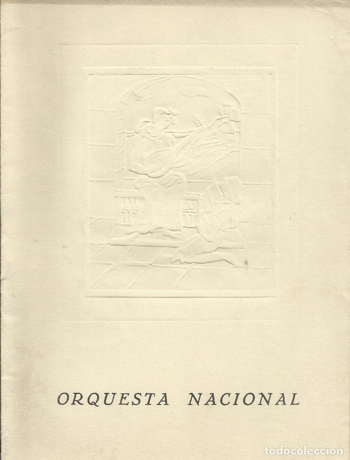 Cat&aacute;logos de M&uacute;sica: PROGRAMA ORQUESTA NACIONAL. MARIO ROSSI. PALACIO DE LA M&Uacute;SICA. MONUMENTAL CINEMA. MADRID. 1958.