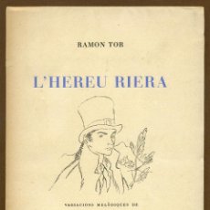 Catálogos de Música: L'HEREU RIERA VARIACIONS MELÒDIQUES JOAN MASSIP - RAMON TOR. Lote 142334010