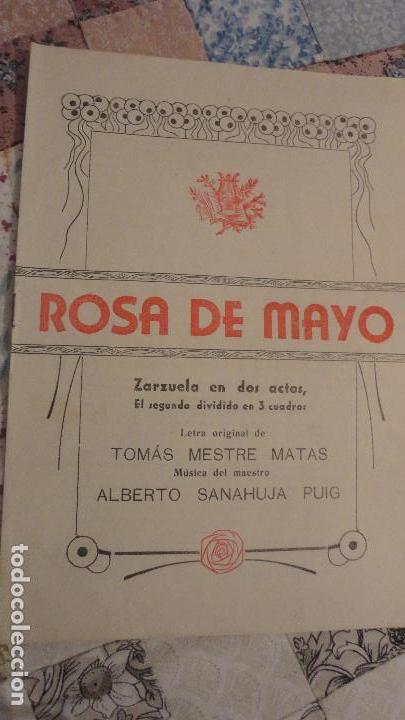 Cat&aacute;logos de M&uacute;sica: ZARZUELA.ROSA DE MAYO.ALBERTO SANAHUJA PUIG.TOMAS MESTRE MATAS.VALLS? A&Ntilde;OS 40