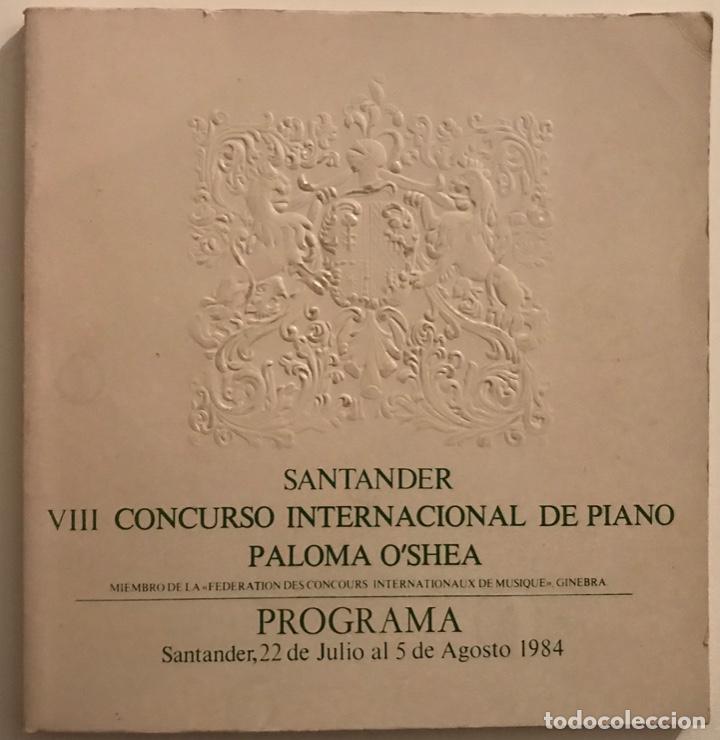Catalogues de Musique: Cat&aacute;logo VIII Concurso internacional de Piano Paloma O&rsquo;Shea - M&uacute;sica - Santander, a&ntilde;o 1984