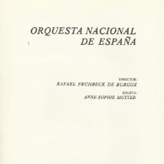 Catálogos de Música: PROGRAMA ORQUESTA NACIONAL. TEATRO REAL TEMPORADA 1977/78. FRÜHBECK DE BURGOS. ANNE-SOPHIE MUTTER.