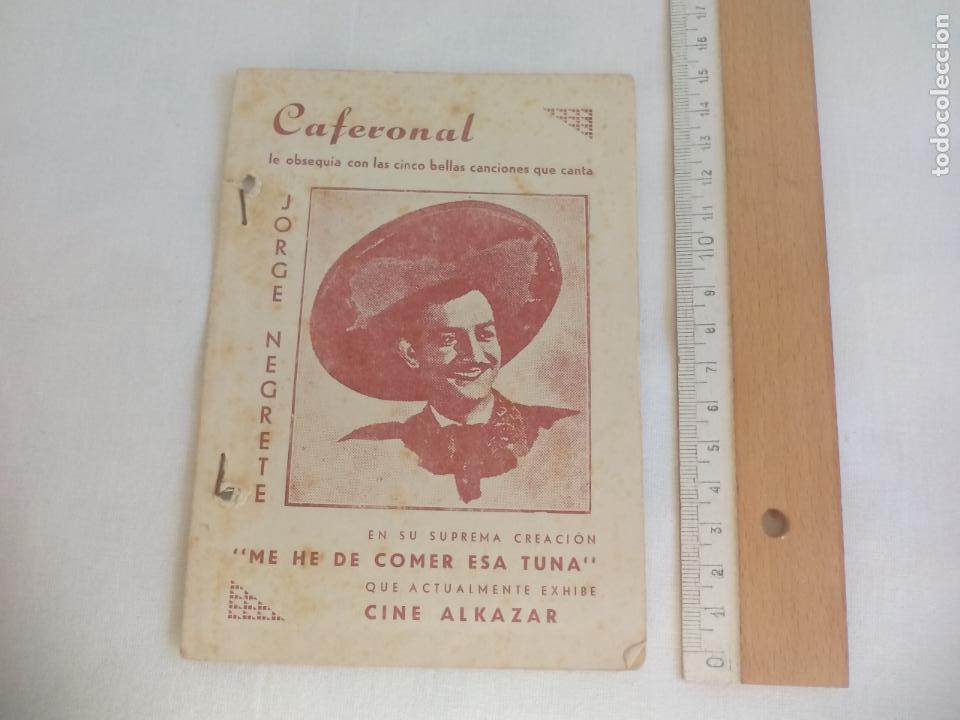 Cat&aacute;logos de M&uacute;sica: Antiguo cancionero JORGE NEGRETE. cafetoral, cine alkazar