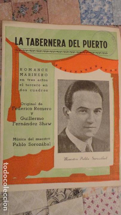 Cat&aacute;logos de M&uacute;sica: LA TABERNERA DE PUERTO.ROMANCE MARINERO.FEDERICO ROMERO.FERNANDEZ SHAW.PABLO SOLOZABAL