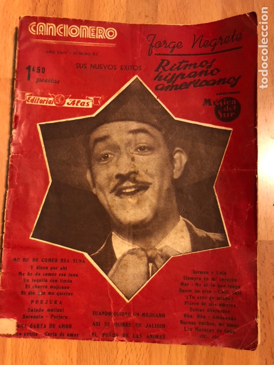 Cat&aacute;logos de M&uacute;sica: Cancionero Jorge negrete editorial alas