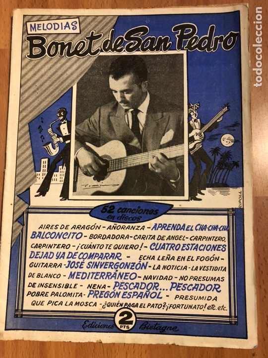 Cat&aacute;logos de M&uacute;sica: cancionero melod&iacute;as Bonet De San Pedro.ediciones bistagne