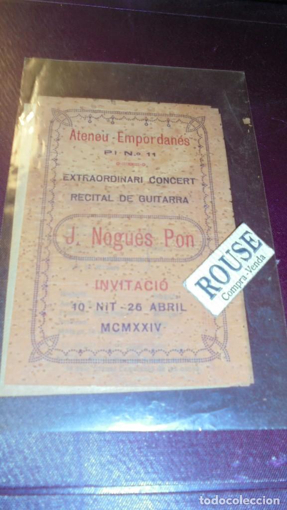 Cat&aacute;logos de M&uacute;sica: INVITACI&Oacute; - ATENEU EMPORDANES PIN&ordm;11 EXTRAORDINARI CONCERT RECITAL DE GUITARRA J.NOGUES PON 25 ABRIL