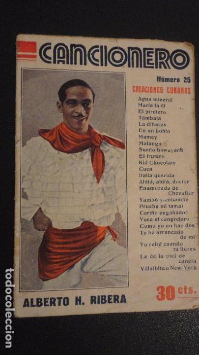 Cat&aacute;logos de M&uacute;sica: ALBERTO H.RIBERA.CANCIONERO EDITORIAL ALAS N&ordm; 25 BARCELONA A&Ntilde;OS 30