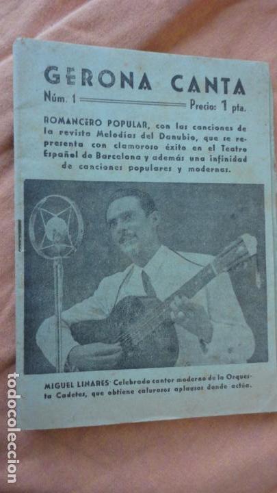 Cat&aacute;logos de M&uacute;sica: ANTIGUO CANCIONERO.GERONA CANTA.ROMANCERO POPULAR.MIGUEL LINARES.ORQUESTA CADETES,A&Ntilde;OS 40?