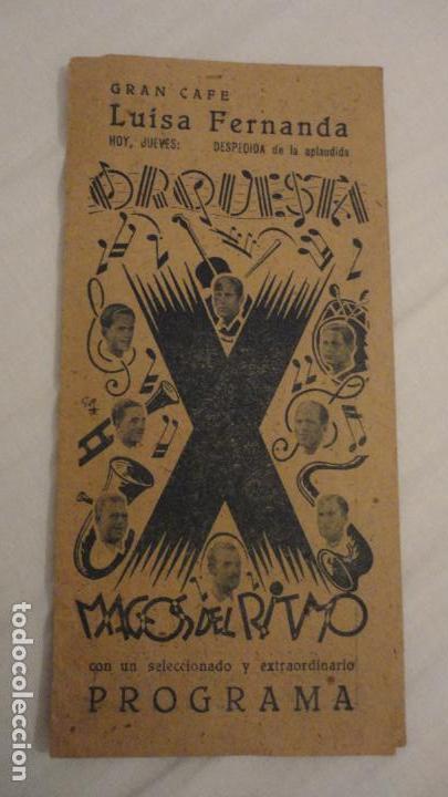 Cat&aacute;logos de M&uacute;sica: PROGRAMA.CAFE LUISA FERNANDA.ORQUESTA MAGOS DEL RITMO.CUARTETO UBIERNA.CONCHITA DE TRIANA