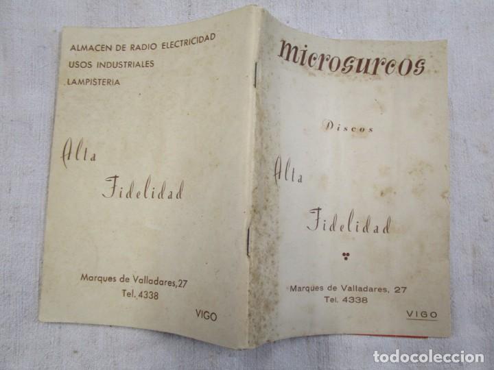 Cat&aacute;logos de M&uacute;sica: CATALOGO MICROSURCOS ALTA FIDELIDAD - VIGO 1957/58 - VER FOTOS 112 PAG 18.5CM + INFO
