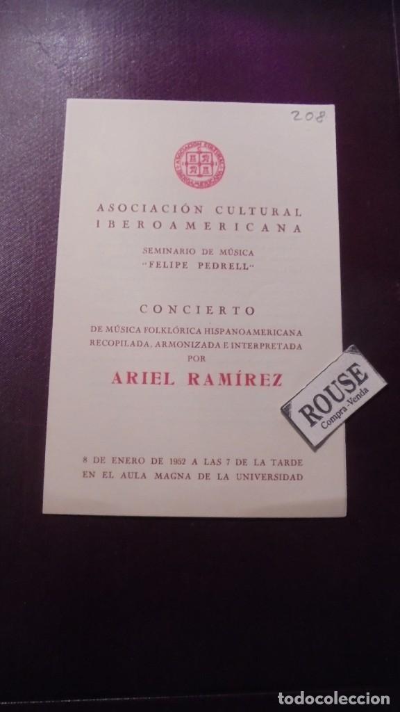Cat&aacute;logos de M&uacute;sica: PROGRAMA DE MUSICA FOLKL&Oacute;RICA ARGENTINA E HISPANOANERICANA INTERPRETADA POR ARIEL RAMIREZ BARCELONA