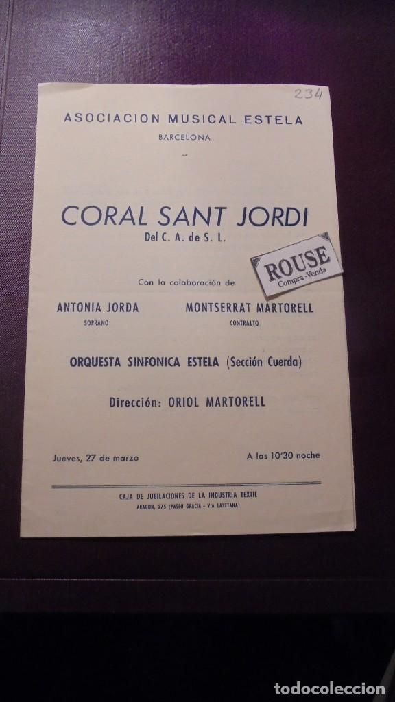 Cat&aacute;logos de M&uacute;sica: PROGRAMA MUSICA , ASOCIACION MUSICAL ESTELA , BARCELONA CORAL SANT JORDI