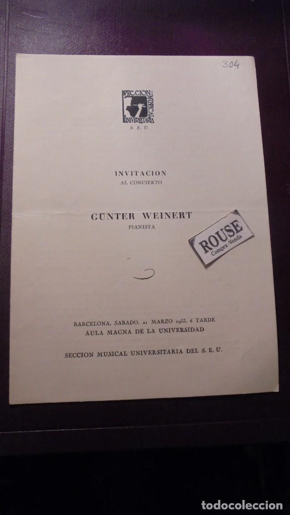 Cat&aacute;logos de M&uacute;sica: PROGRAMA DE MUSICA - CONCIERTO GUNTER WEINERT pianista - SECCION MUSICAL UNIVERSITARIA