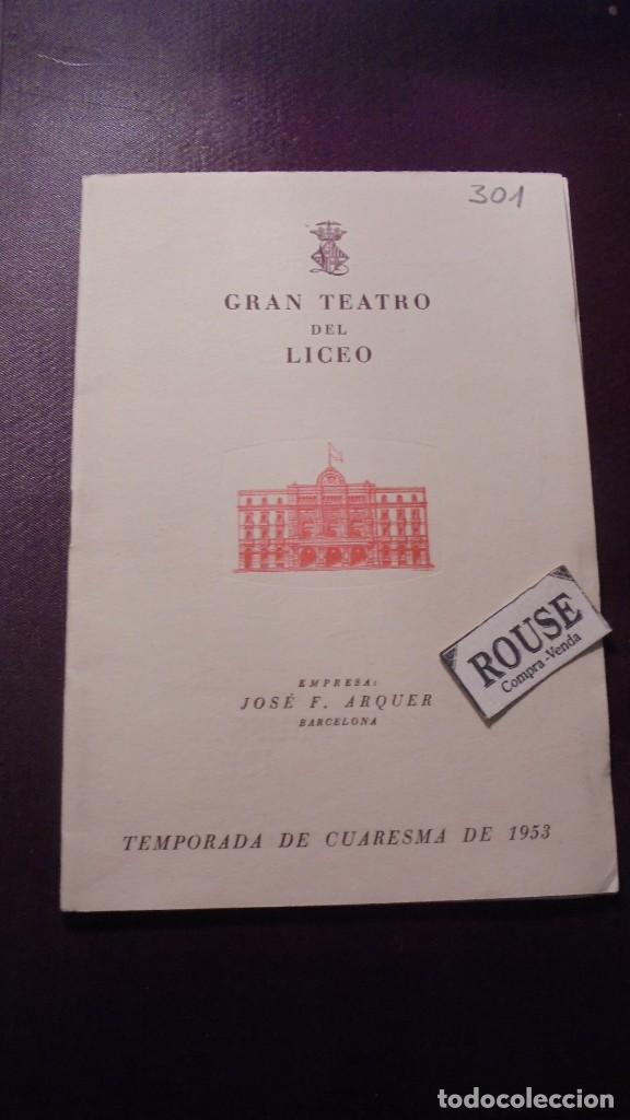 Cat&aacute;logos de M&uacute;sica: PROGRAMA - GRAN TEATRO DEL LICEO - TEMPORADA DE CUARESMA 1953, 8 DE MARZO 1953 TERCER CONCIERTO MUSI