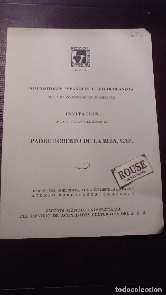Cat&aacute;logos de M&uacute;sica: PROGRAMA DE MUSICA, COMPOSITORES ESPA&Ntilde;OLES CONTEMPORANEOS , CICLO DE CONFERENCIAS-CONCIERTOS