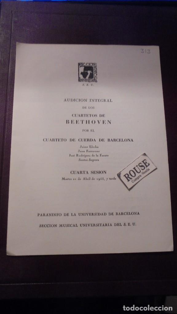 Cat&aacute;logos de M&uacute;sica: PROGRAMA DE MUSICA AUDICION INTEGRAL DE LOS CUARTETOS DE BEETHOVEN POR EL CUARTETO DE CUERDA DE BARC