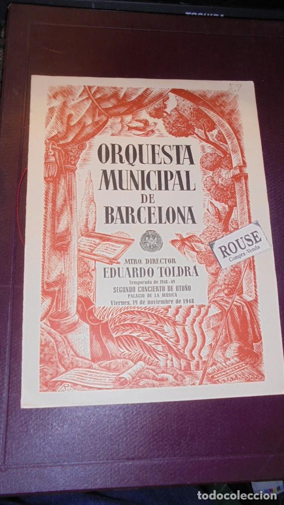 Cat&aacute;logos de M&uacute;sica: PROGRAMA DE M&Uacute;SICA - ORQUESTA MUNICIPAL DE BARCELONA MAESTRO EDUARDO TOLDR&Aacute; TEMP. 1948-49 SEGUNDO