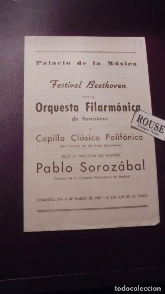 Cat&aacute;logos de M&uacute;sica: PROGRAMA DE M&Uacute;SICA FESTIVAL BEETHOVEN POR LA ORQUESTA FILARMONICA DE BARCELONA