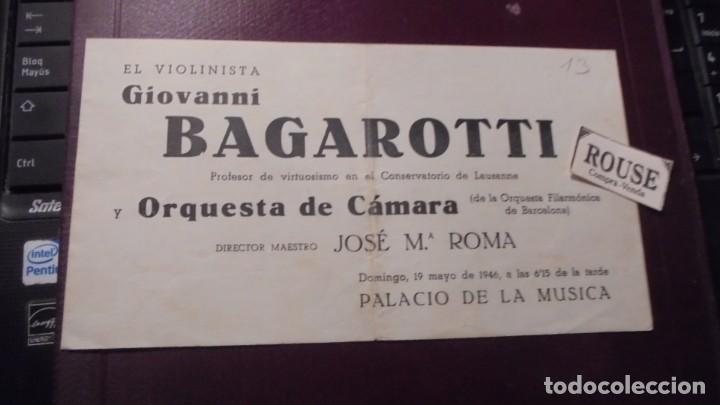 Cat&aacute;logos de M&uacute;sica: PROGRAMA DE MUSICA - EL VIOLINISTA GIOVANNI BAGAROTTI Y ORQUESTA DE C&Aacute;MARA 19 MAYO 1946 PALACIO DE L