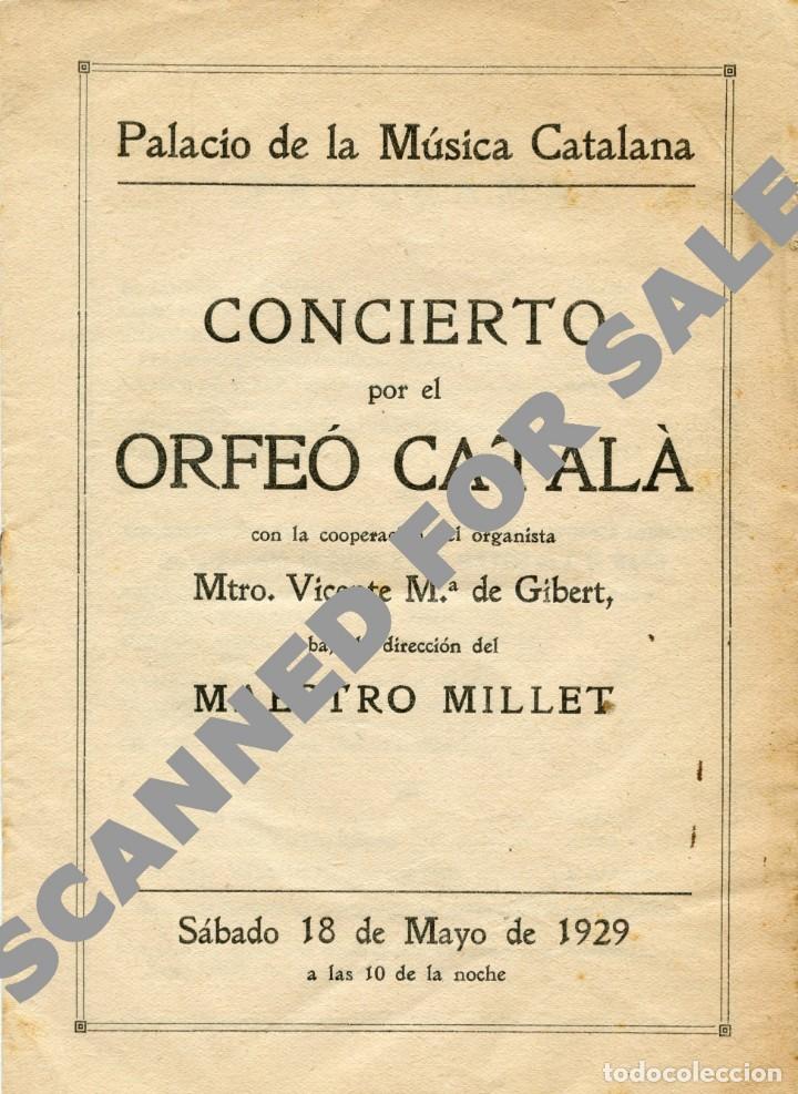 Cat&aacute;logos de m&uacute;sica: Programa de concierto del ORFE&Oacute; CATAL&Aacute;, 1929. - Foto 1