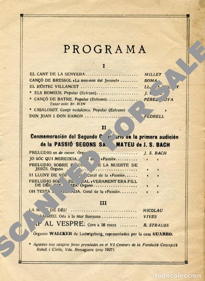 Cat&aacute;logos de m&uacute;sica: Programa de concierto del ORFE&Oacute; CATAL&Aacute;, 1929. - Foto 2