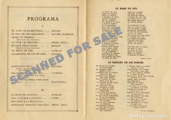 Cat&aacute;logos de m&uacute;sica: Programa de concert pel ORFE&Oacute; CATAL&Aacute;. 1930. - Foto 2