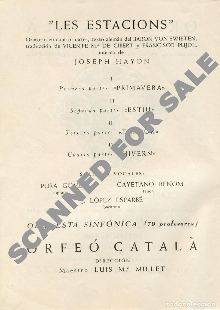 Cat&aacute;logos de m&uacute;sica: Programa del concierto de gala lORFE&Oacute; CATAL&Aacute;. 1954. - Foto 2