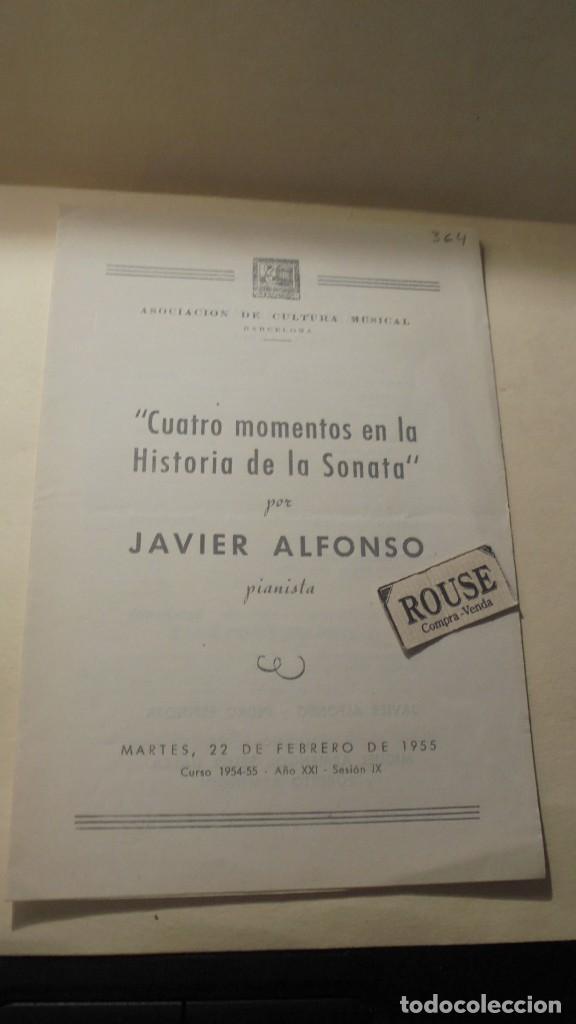 Cat&aacute;logos de M&uacute;sica: PROGRAMA - ''CUATRO MOMENTOS EN LA HISTORIA DE LA SONATA'' JAVIER ALFONSO PALACIO DE LA MUSICA