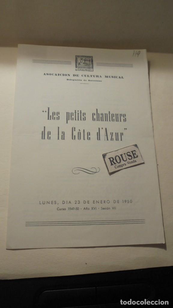 Cat&aacute;logos de M&uacute;sica: PROGRAMA DE MUSICA - ''LES PETITS CHANTEURS DE LA COTE D'AZUR''