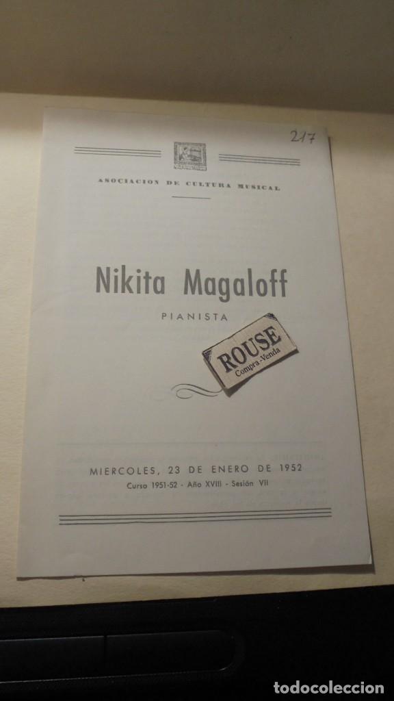 Cat&aacute;logos de M&uacute;sica: PROGRAMA MUSICA - NIKITA MAGALOFF pianista