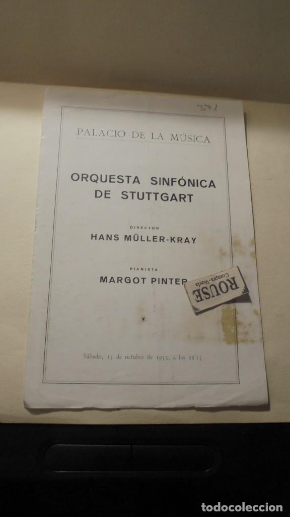 Cat&aacute;logos de M&uacute;sica: PROGRAMA DE MUSICA - PALACIO DE LA M&Uacute;SICA - ORQUESTA SINF&Oacute;NICA DE STUTTGART direct. HANS MULLER-KRAY