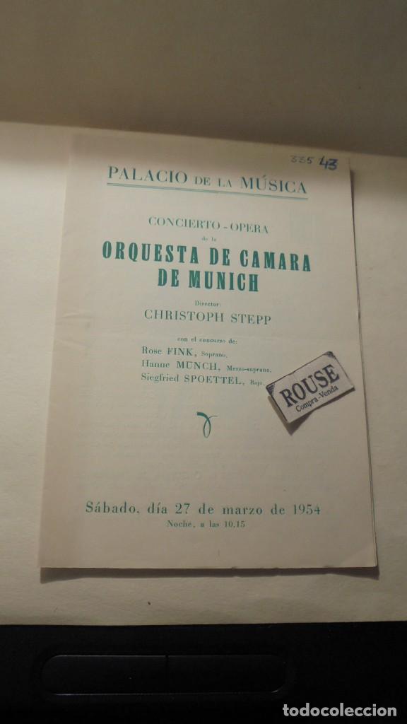 Cat&aacute;logos de M&uacute;sica: PROGRAMA MUSICA - PALACIO DE LA M&Uacute;SICA - CONCIERTO-OPERA ORQUESTA DE CAMARA DE MUNICH , CRHISTOPH ST
