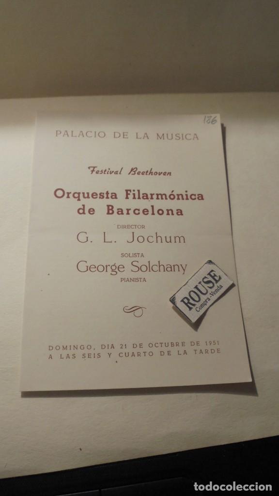 Cat&aacute;logos de M&uacute;sica: PROGRAMA MUSICA - PALACIO DE LA M&Uacute;SICA - FESTIVAL BEETHOVEN , ORQUESTA FILARMONICA DE BARCELONA G.L.