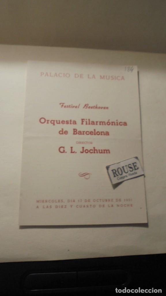 Cat&aacute;logos de M&uacute;sica: PROGRAMA MUSICA - PALACIO DE LA M&Uacute;SICA - FESTIVAL BEETHOVEN , ORQUESTA FILARMONICA DE BARCELONA G.L.