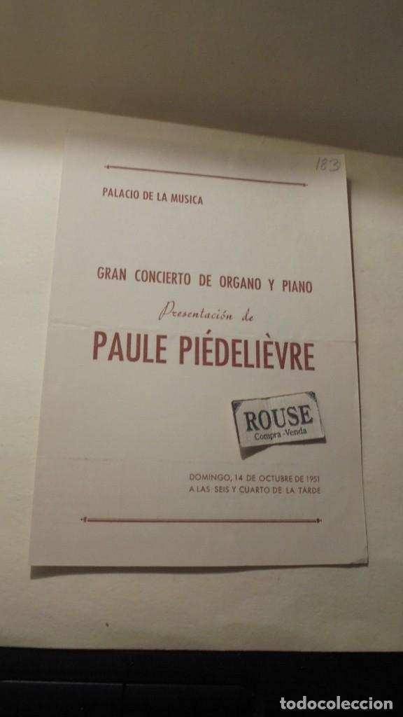 Cat&aacute;logos de M&uacute;sica: PROGRAMA MUSICA - PALACIO DE LA M&Uacute;SICA - GRAN CONCIERTO DE ORGANO Y PIANO PAULE PI&Eacute;DELI&Eacute;VRE