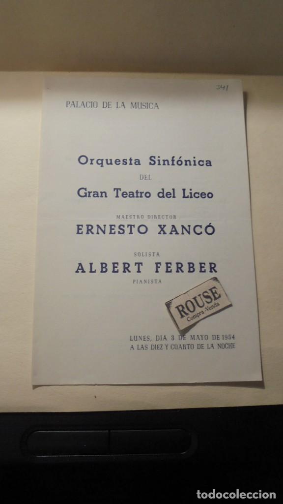 Catalogues de Musique: PROGRAMA MUSICA - PALACIO DE LA MUSICA ORQUESTA SINFONICA DEL GRAN TEATRO DEL LICEO ERNESTO XANC&Oacute; AL