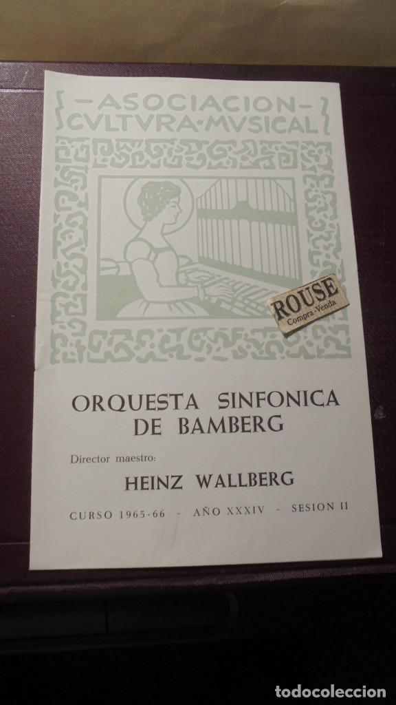 Catalogues de Musique: PROGRAMA DE MUSICA - ORQUESTA SINFONICA DE BAMBERG director HEINZ WALLBERG