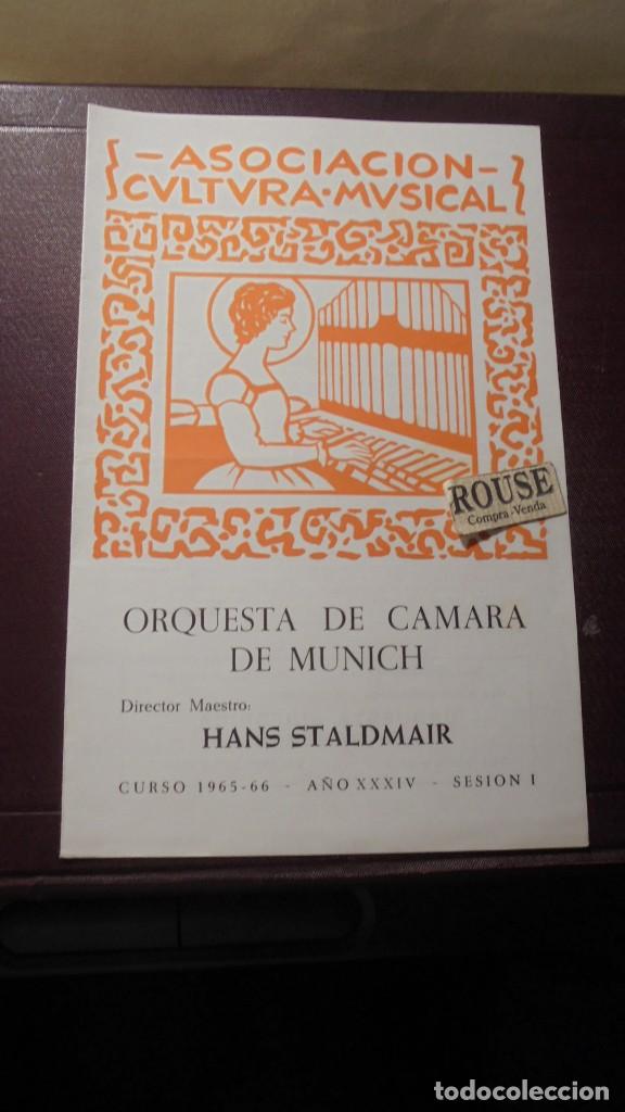 Catalogues de Musique: PROGRAMA DE MUSICA - ORQUESTA DE CAMARA DE MUNICH director HANS STALDMAIR