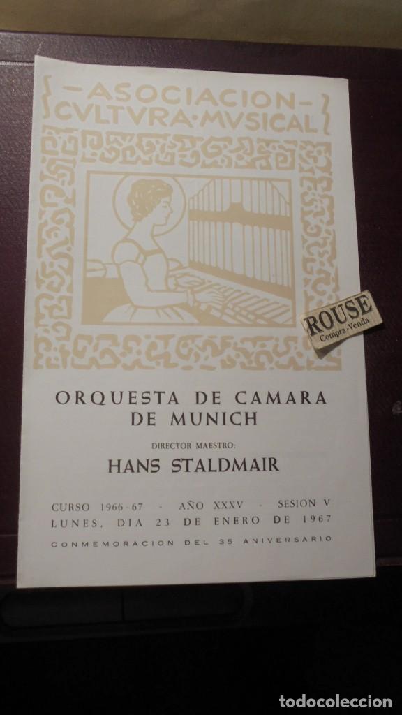 Catalogues de Musique: PROGRAMA DE MUSICA - ORQUESTA DE CAMARA DE MUNICH director HANS STALDMAIR