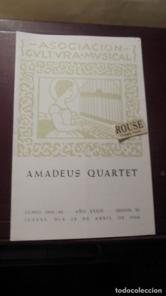 Cat&aacute;logos de m&uacute;sica: PROGRAMA DE MUSICA - AMADEUS QUARTET - Foto 1
